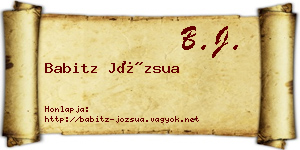 Babitz Józsua névjegykártya
